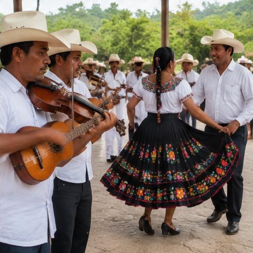 Huapango musicians and dancers in the Huasteca