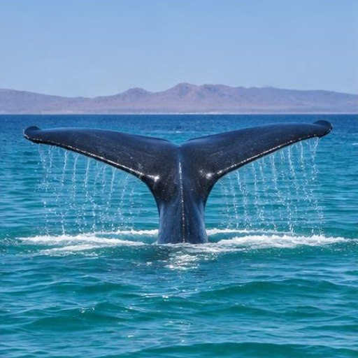 A whale's tail above the Sea of Cortez near Loreto